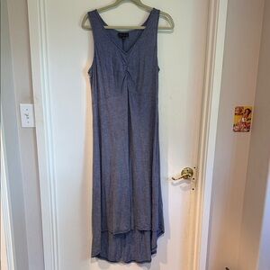 Chic Sleeveless High Low Blue Dress